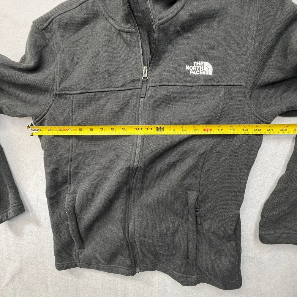 The North Face Mens Large Black Full Zip Sweater Knit Sherpa Lined Fleece Jacket
